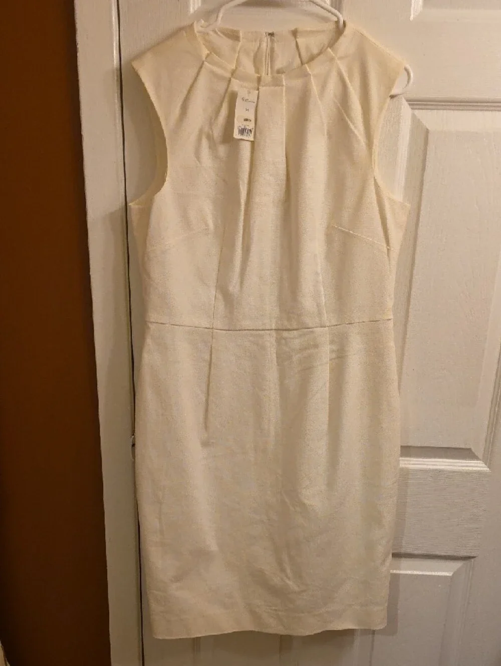 Banana Republic Ivory Sleeveless Midi Sheath Dress - Picture 6 of 10